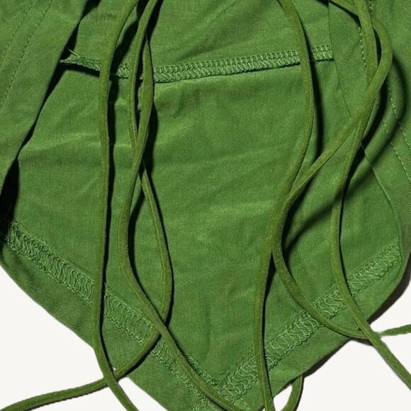 Women's Green Triangle Shaped Cowl Neck Green Crop Tank Top Size Small - Picture 4 of 6